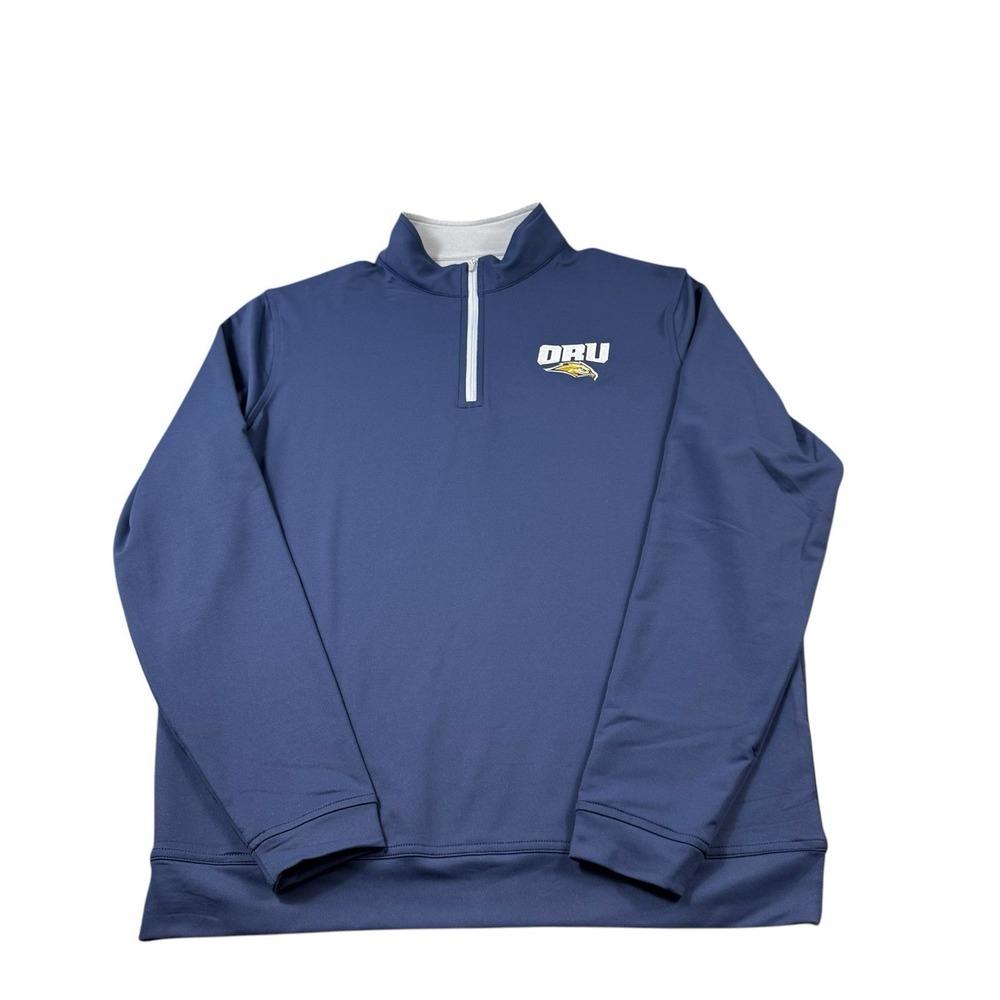 Peter Millar X Oral Robert's University Blue Half Zip Pullover Golf Size Medium